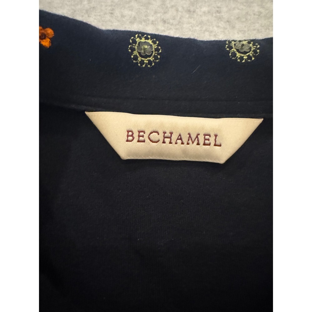Bechamel Women's Cotton Embroidered Sequin Floral Button Down Cardigan L VTG - Picture 6 of 11